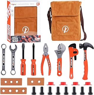 Magic4U Kids Tool Set, 26PCS Toddler Tool Set with Tool Bag,8 Tools Equipements,Pretend Play Construction Kits for Kids Age 3-6 Years Old,Toddler Boy Toys