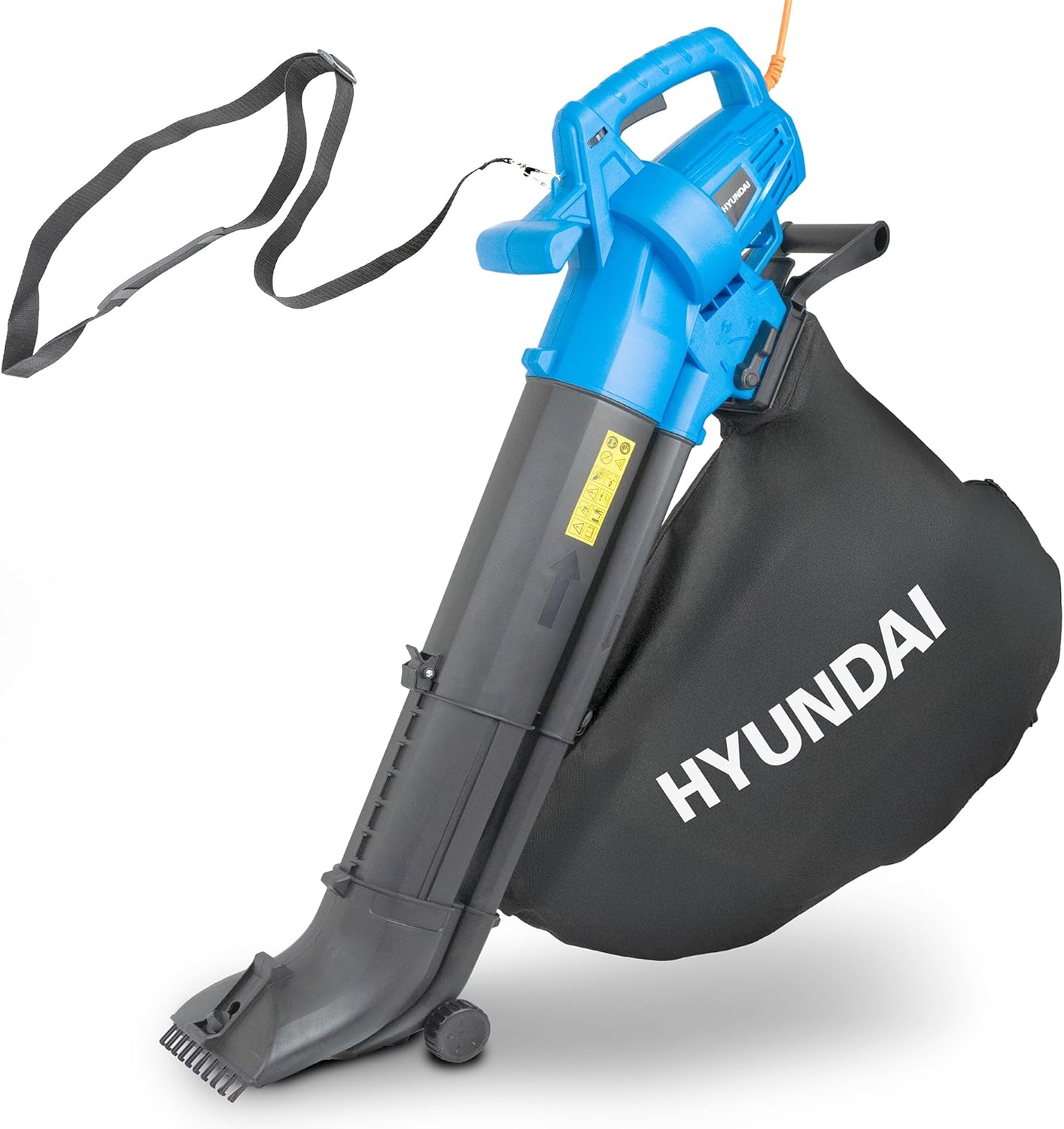 Hyundai Leaf Blower, Garden Vacuum & Mulcher with Large 45 Litre Collection Bag, 12m Cable, 62-170mph Variable Airspeed, Powerful 3000w & 3 Year Warranty
