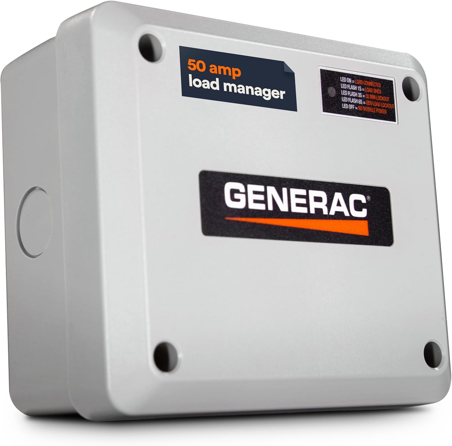 Generac 7000 50 Amp Load Manager - Efficient Load Prioritization and Wire-Free Technology for Reliable Power Management - Lock-Feature and LED Status Display for Convenient Operation - Gray