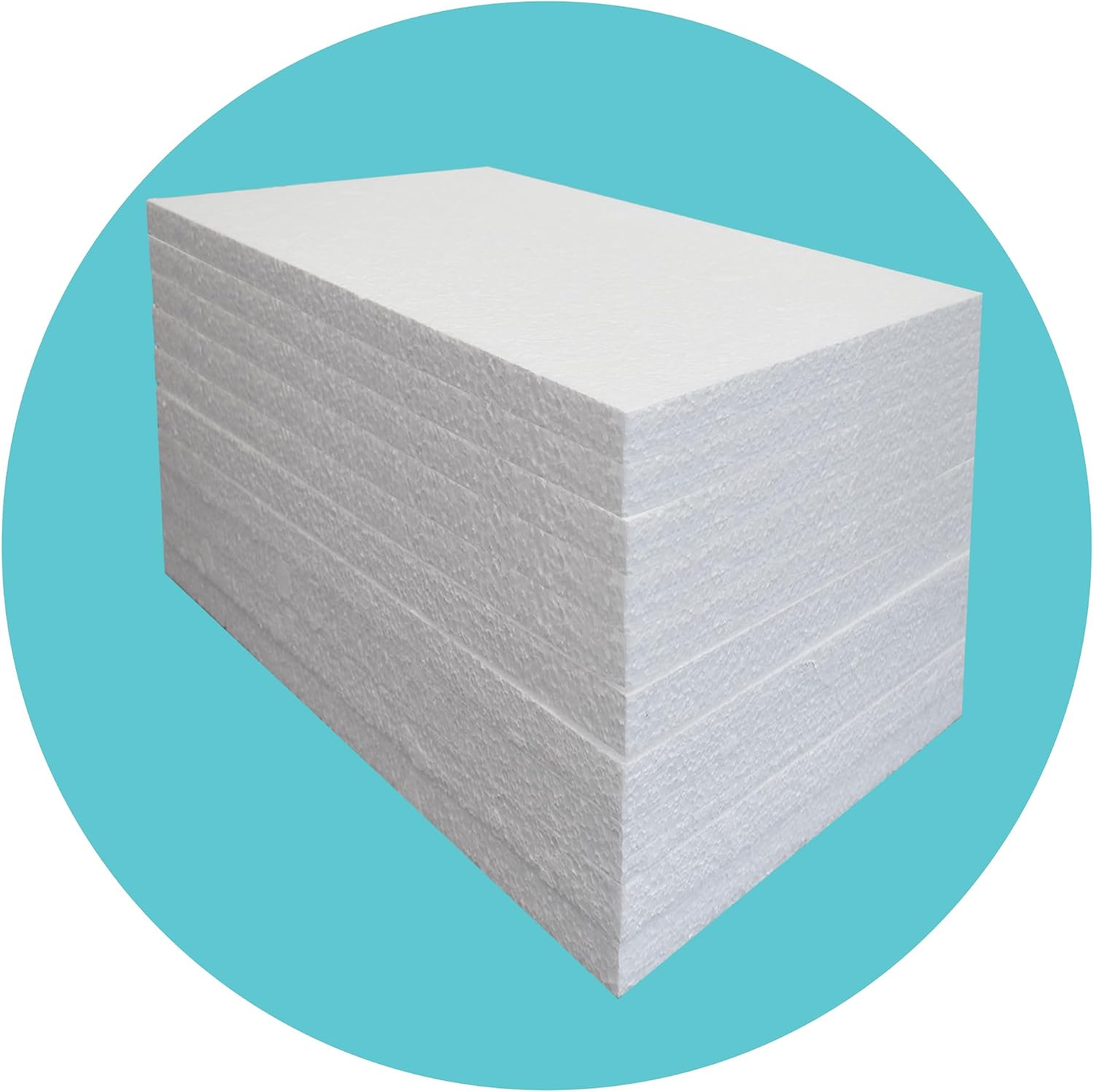 Triplast Expanded Polystyrene Foam Sheets EPS 70 (10 Sheets, 600 x 400 x 25mm Each) - BBA Certified Wall & Floor Insulation Board - Box Lining & Packaging Foam Board - White Blocks for DIY Projects