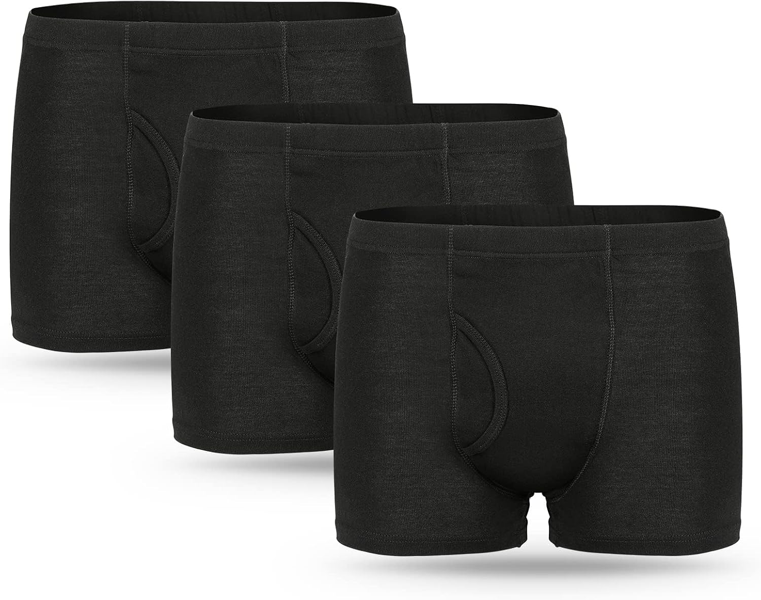 3 Pcs Men’s Incontinence Pants Incontinence Boxer Brief with Absorbent Pad 300 ML Urine Volume Cotton Washable Reusable Leakproof Incontinence Pants for Men Black Size L