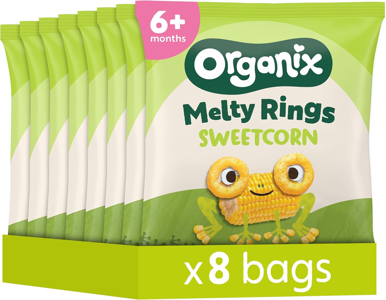 Organix Melty Sweetcorn Rings, Organic Baby Snack, 20 g (Pack of 8)