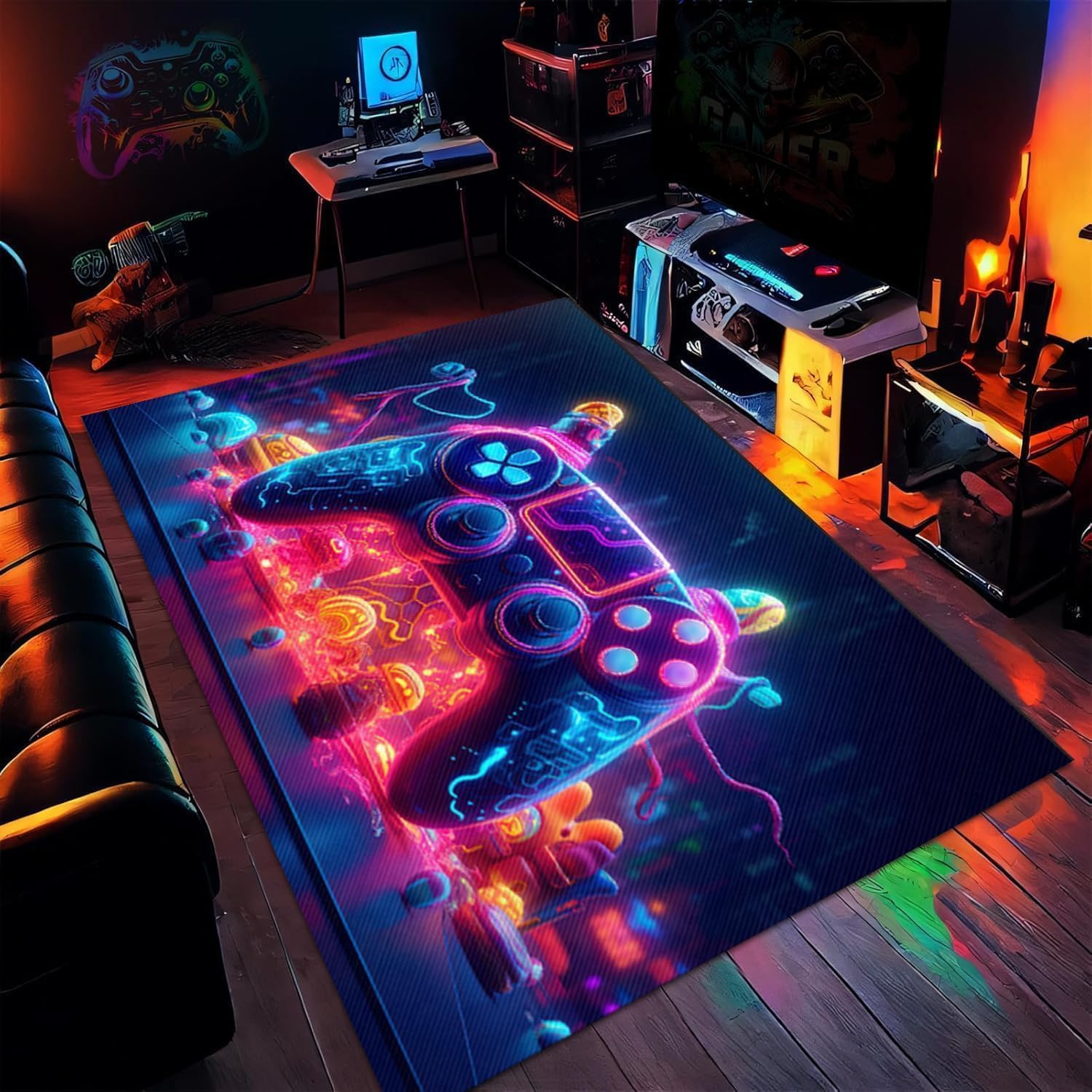 TourKing Gaming Rug for Boys Bedroom,3D Gaming Rug for Boys,48x32 Inches