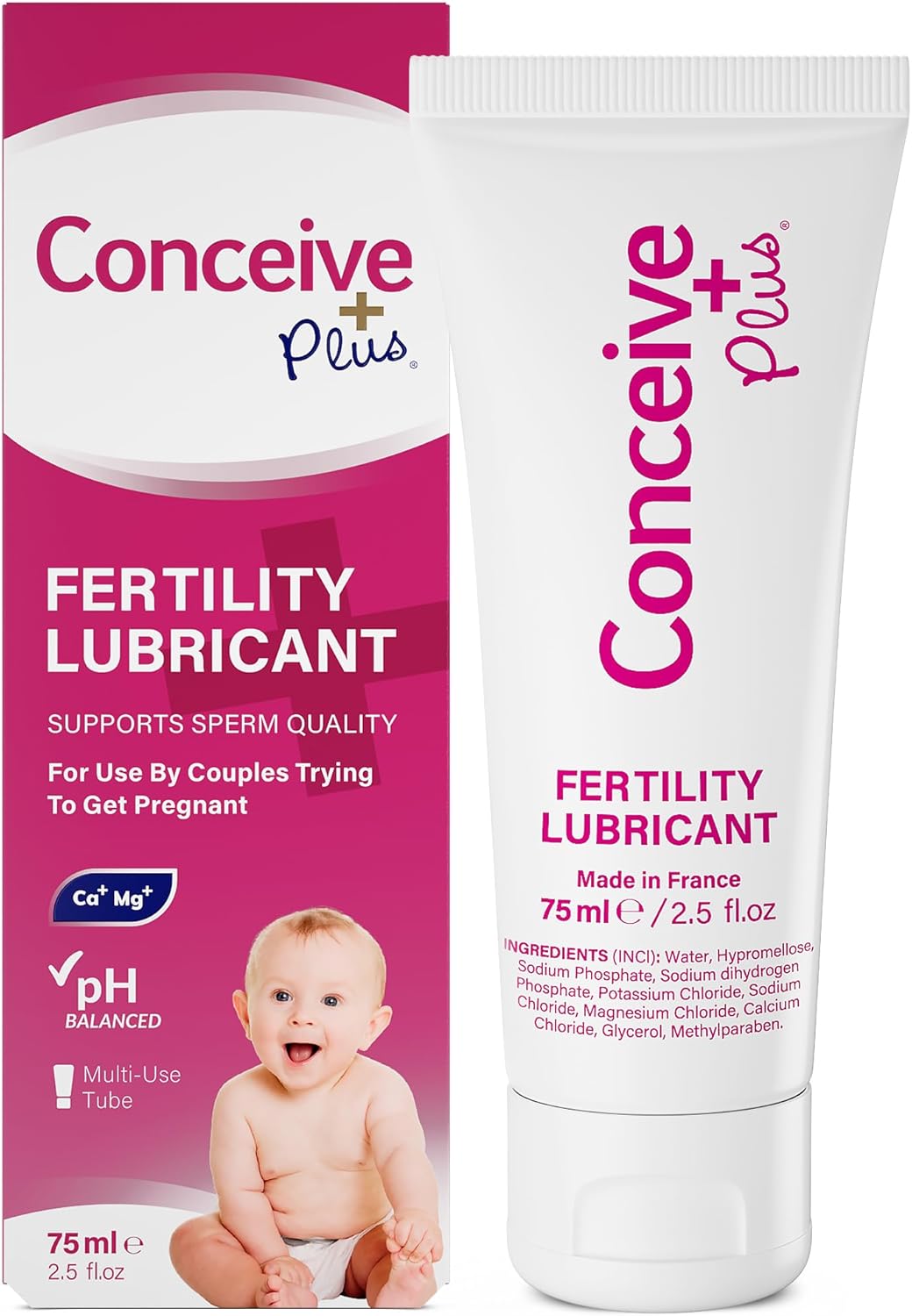 Fertility Lubricant | for Couples Trying to Conceive | Patented Conception Personal Lubricant, Non-Sticky | Key Ingredients and Antioxidants for Sperm Survival | Tube 75ML