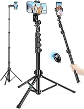71" Tripod for iPhone, Phone Tripod Selfie Stick with Remote, Cell Phone Tripod & Tall Travel Tripod for Recording Video Selfies Photo, Compatible with iPhone 16 15 14 Pro Max 13 Android