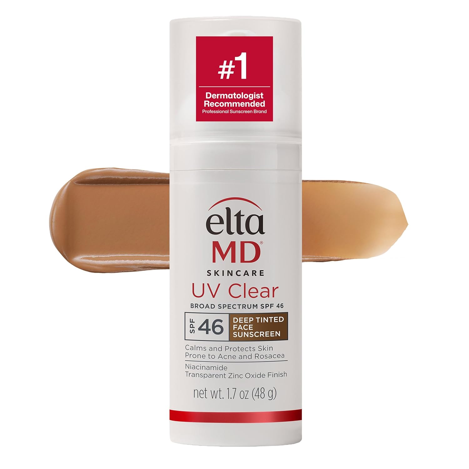 EltaMD UV Clear Tinted Face Sunscreen SPF 46, Oil Free Sunscreen for Sensitive Skin with Zinc Oxide, Dermatologist Recommended