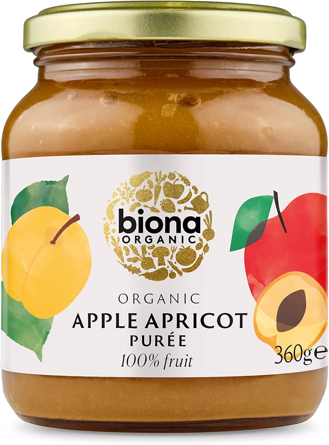 Biona Organic Apple and Apricot Puree 360g (Pack of 6) (Packaging May Vary)