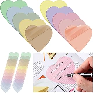 10 Pads Transparent Sticky Notes 3x3 Inch Pastel Color Self-Adhesive Clear Sticky Notes Waterproof Translucent Memo Pad 500 Sheets for Office Supplies Reminder Pads(Colorful,Cute)