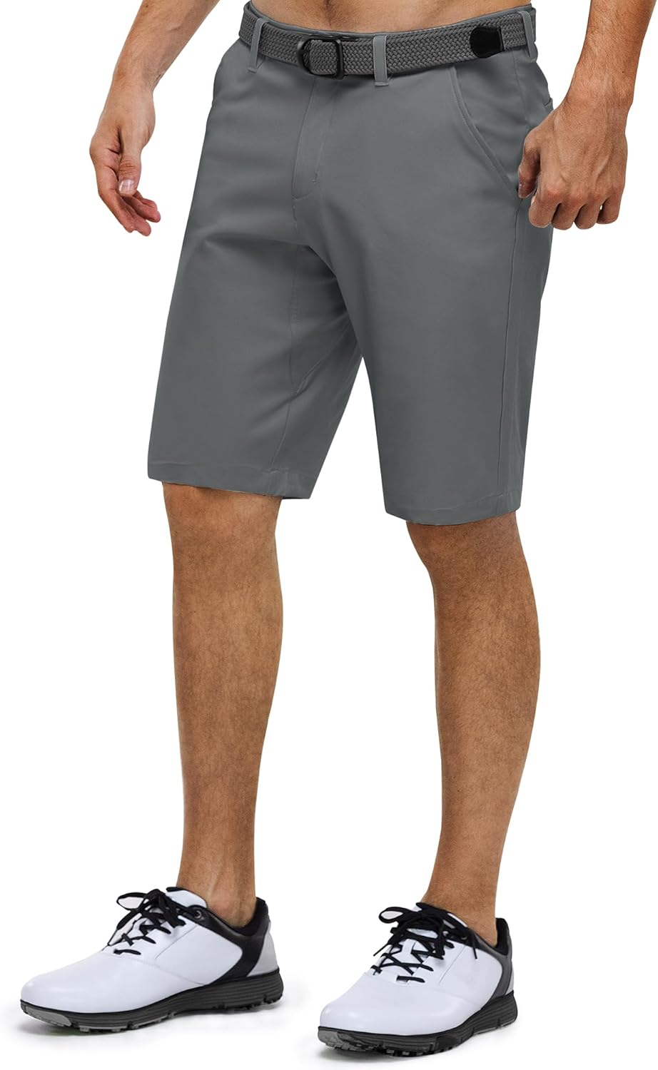 33,000ft Men's Golf Shorts Dry Fit, 11" Lightweight Quick Dry Golf Stretch Bermuda Shorts Performance Casual Shorts with Pockets for Golf Travelling and Wroking