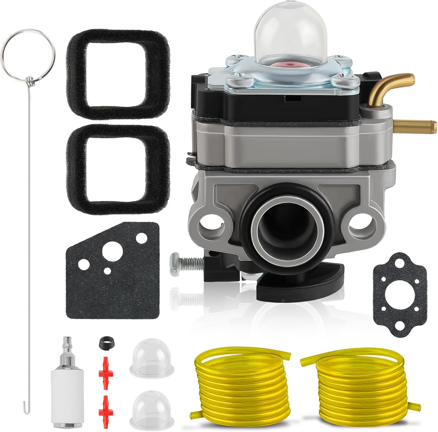 753-06258A Carburetor for Ryobi RY251PH RY252CS RY254BC 2 Cycle 25cc Engine Cultivator String Trimmer Edger with 560873001 Air Filter Tune-Up Kit
