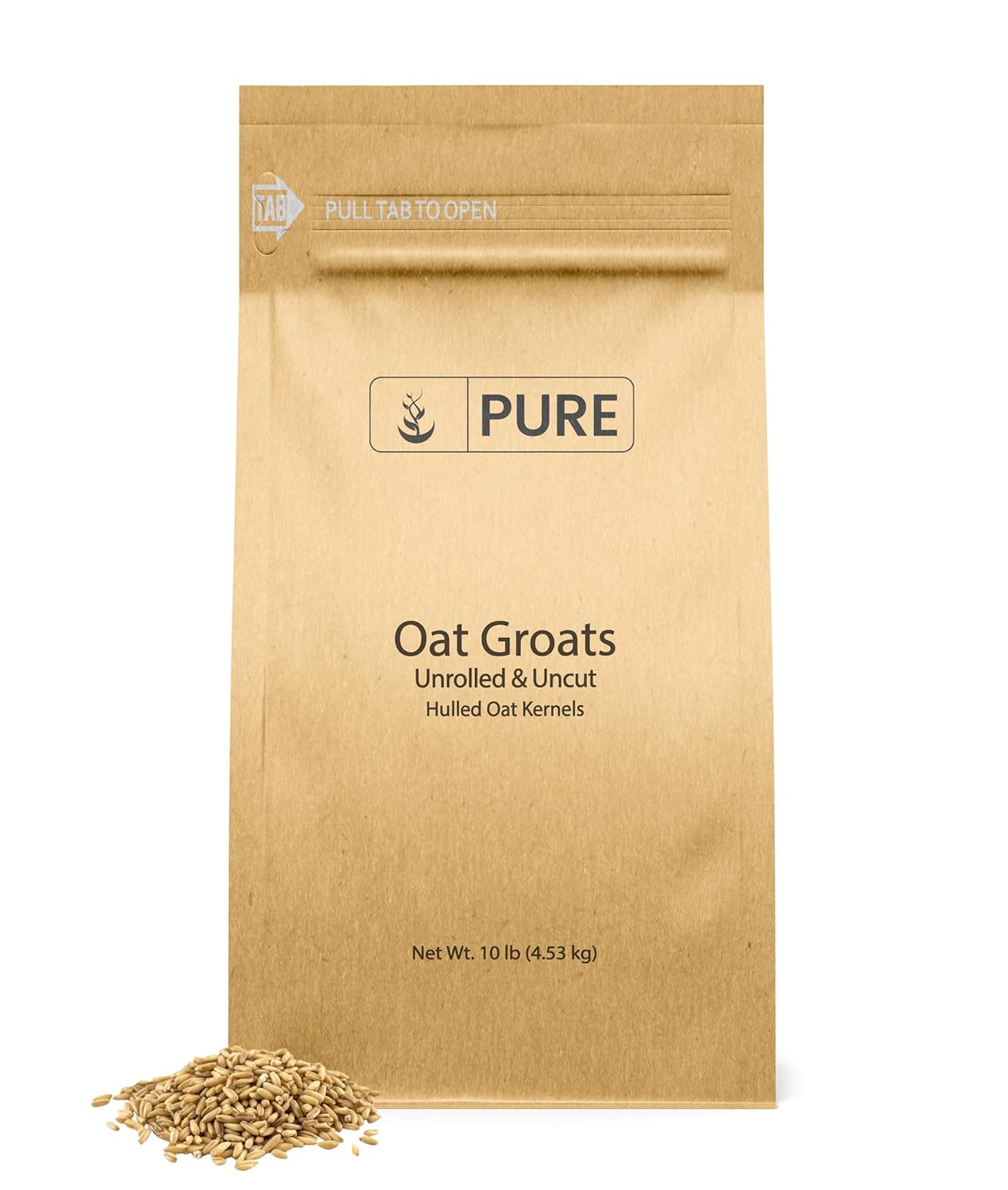 Pure Original Ingredients Oat Groats (10 lb), Whole, Uncut & Hulless, High in Protein, Oat Kernels