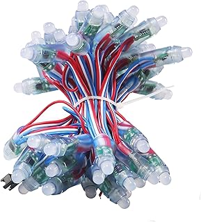 Rextin WS2811 Pixels Digital Addressable LED String Lights Waterproof RGB Full Color 12mm DC 12V (DC12V 500pcs)