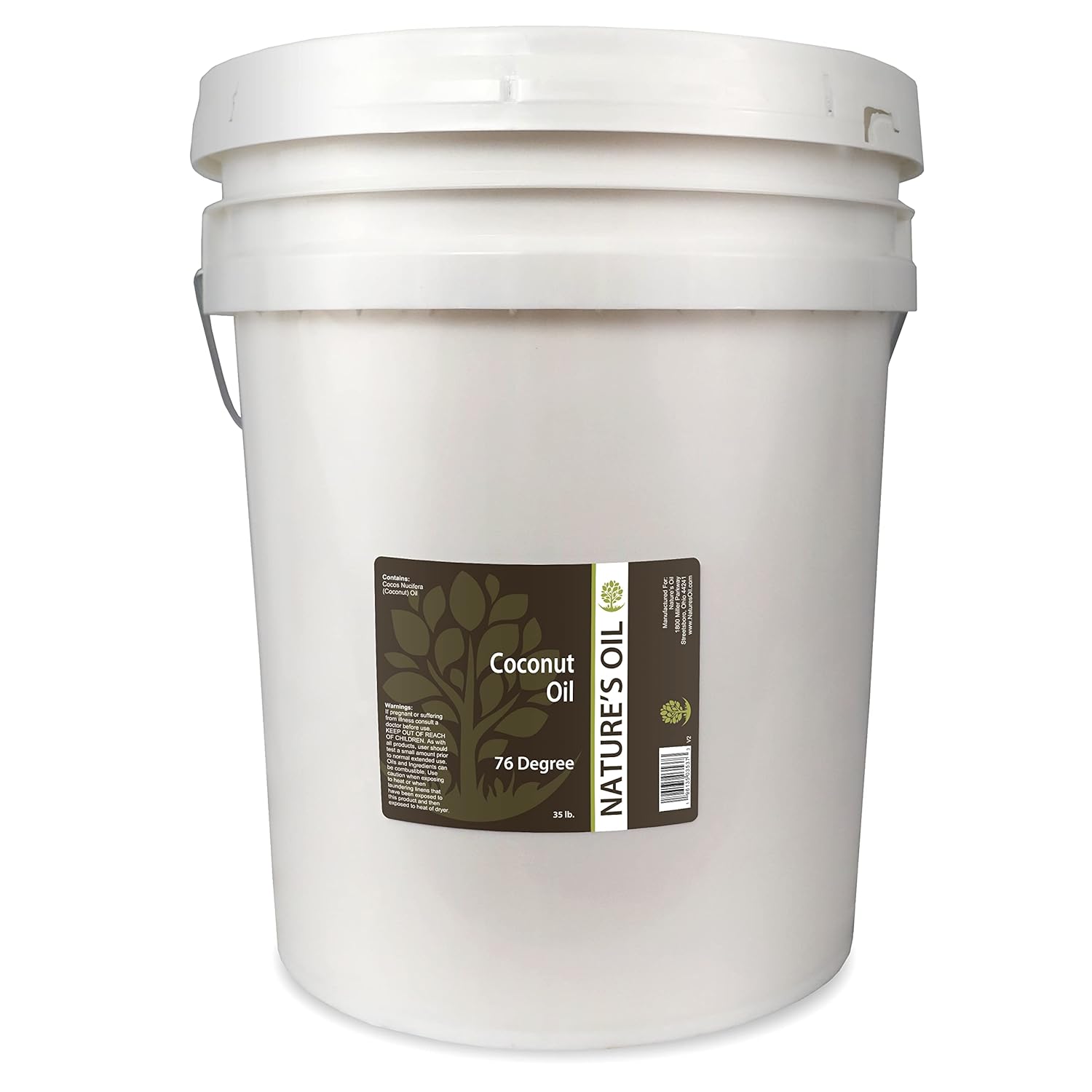 Nature's Oil Coconut 76 Degree, Naturally Refined, 35lbs (5 Gallon)