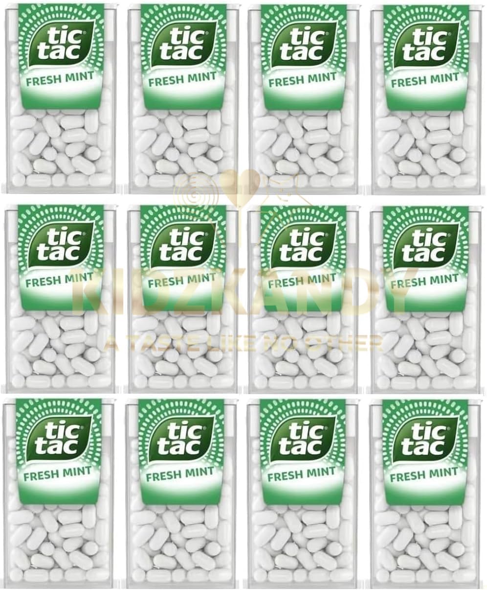 12 Pack Tik Tak Mints | Fresh Mints For On The Go Refreshment For refreshing moments, Pocket Size Packs
