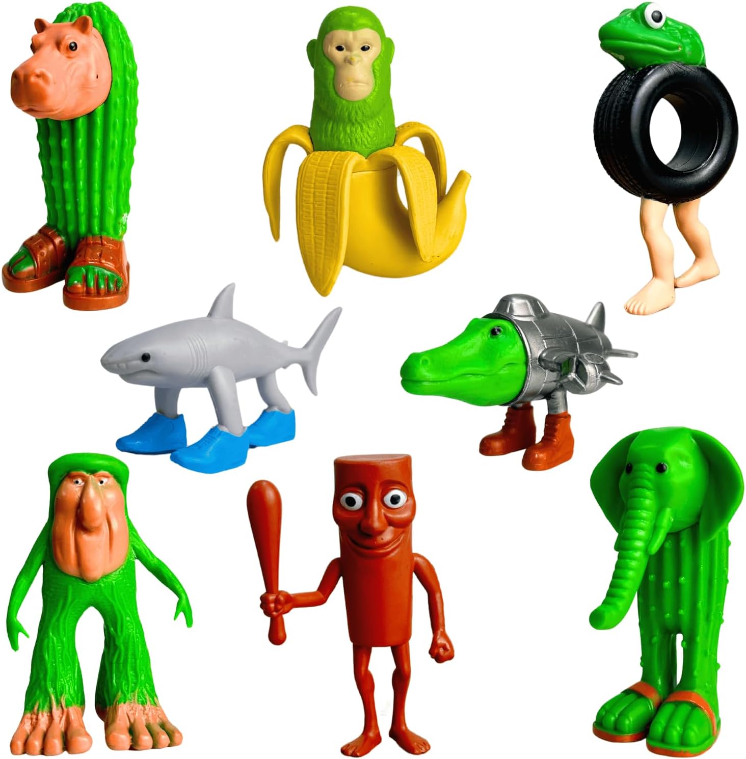 ULTHOOL Tralalero Tralala Action Figure, 8PCS Italian Brainrot Meme Shark Figures Toys, Collectible Animals Figurine Doll Gifts for Fans