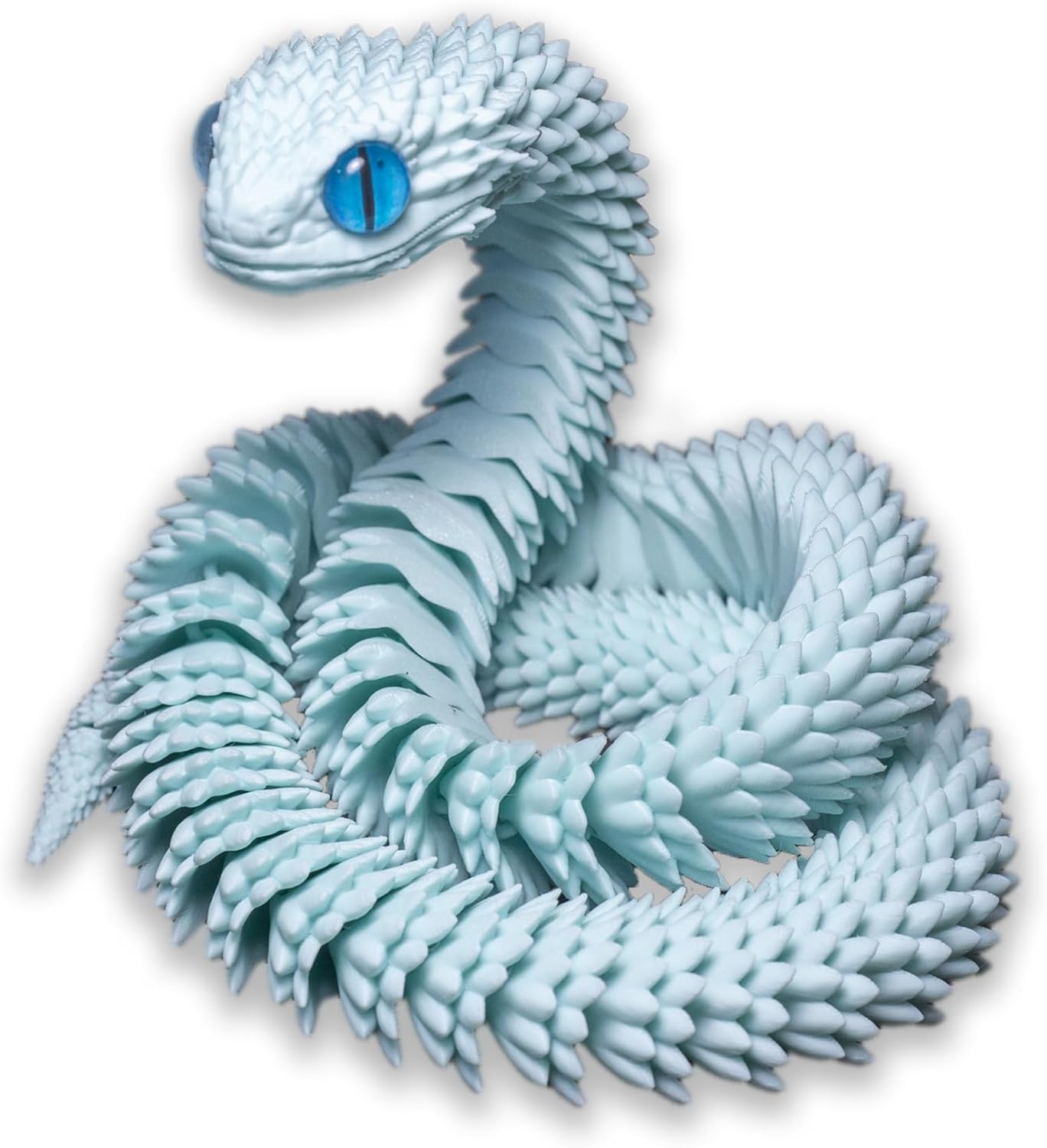 3D Printed Animals-Snake Viper,3D Printed Snake Toys 3D Printed Articulated Snake 3D Printed Animals Animal Model Ornaments Creative Funny Toy Festival Gift for Frends (Sky Blue, 20.2 Inch)