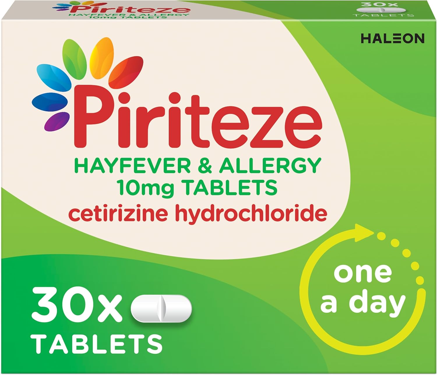 Piriteze Hayfever and Allergy Antihistamine Tablets, Cetirizine, 30s