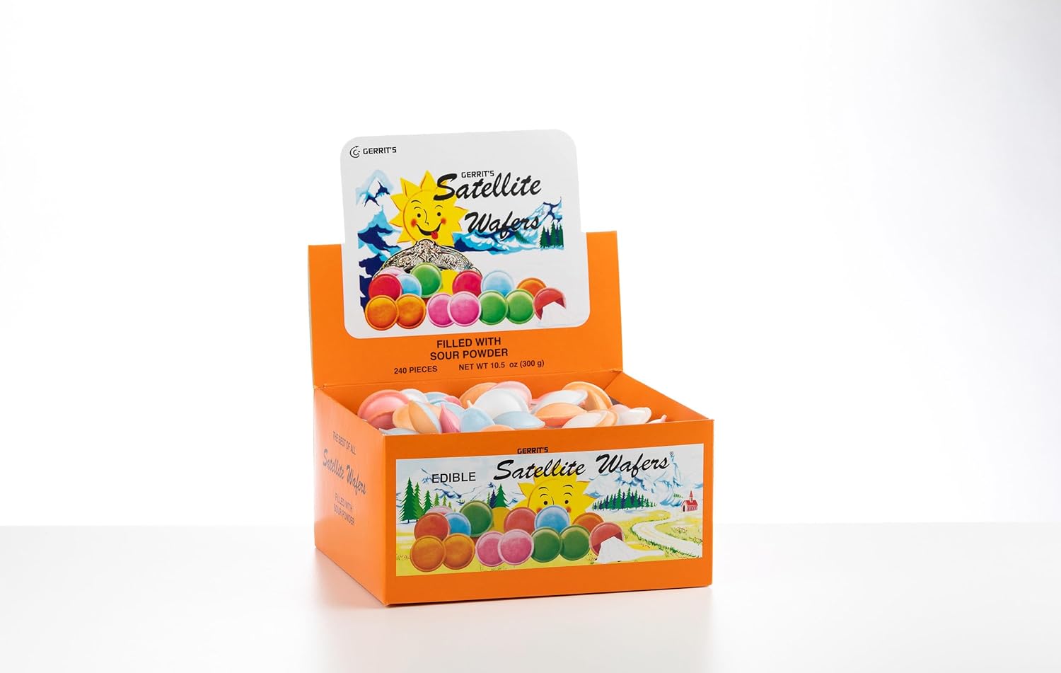 Gerrit's Satellite Wafers - 240 Pieces - Filled with Sour Powder - 10.5oz