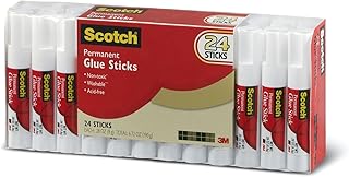 Scotch Glue Sticks 6008-24-S, Permanent Glue Stick 0.28 Ounce (8 gram), 24-Pack