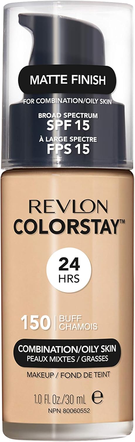Revlon Colorstay Liquid Foundation Makeup for Combination/Oily Skin SPF15 Medium to Full Coverage (30ml) Matte Finish, Buff (150) Unisex