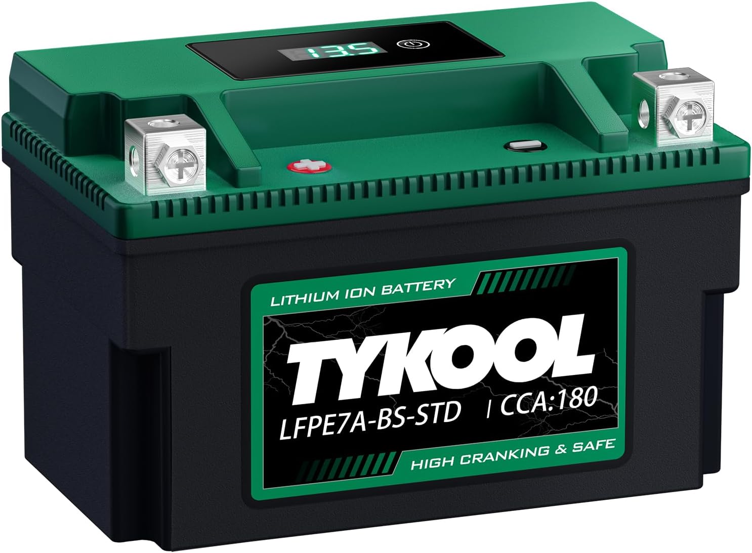 YTX7A-BS-STD 12.8V 3AH 180CCA LiFePO4 Lithium Motorcycle Battery fit for ATV,UTV, Riding Lawn Mower，Snowmobile，Scooter, Personal watercraft, Jet Ski, 4 Wheeler and more.