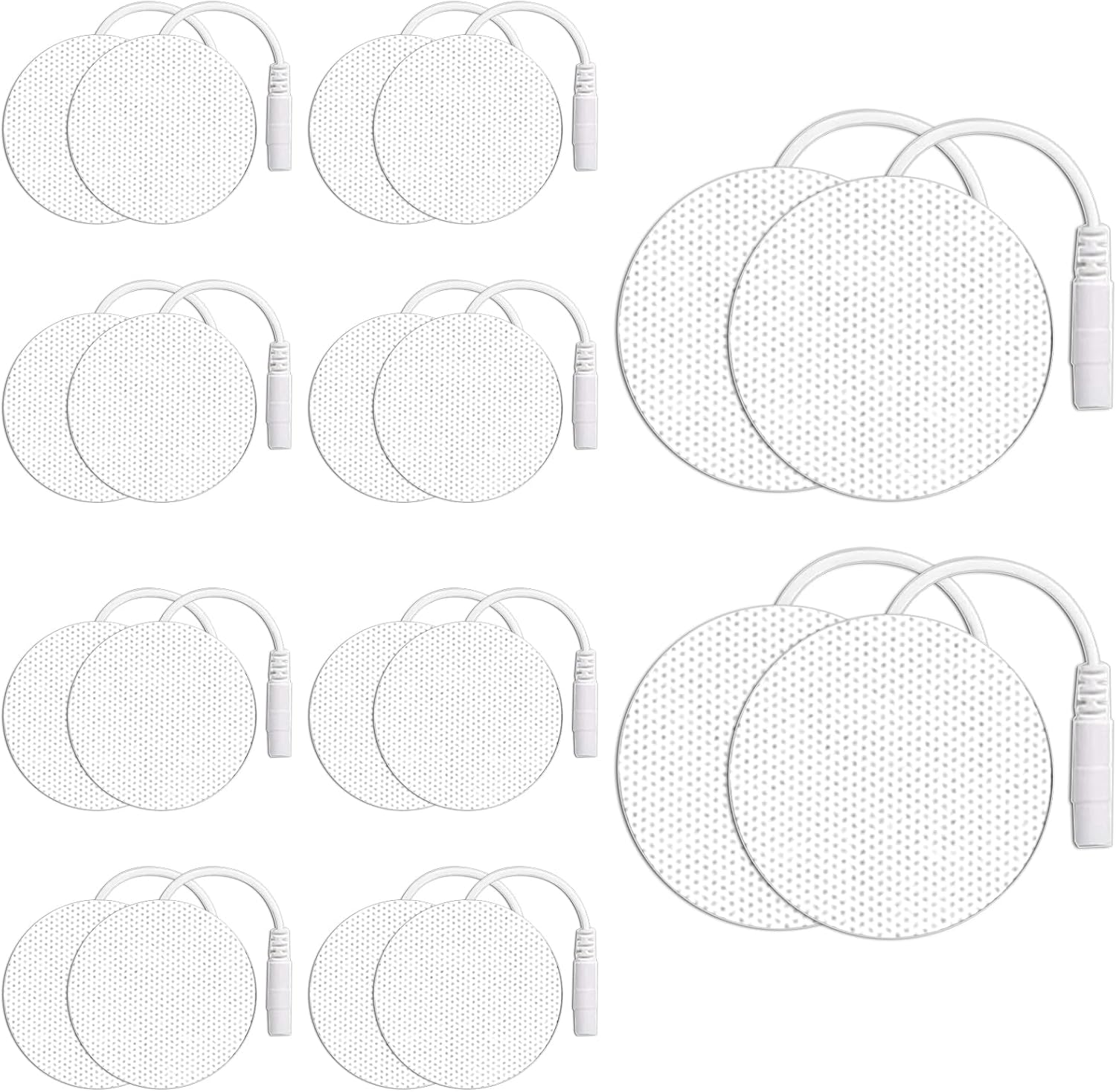 20 Pack TENS Pads Unit Replacement Pads, Reusable TENS Electrode Pads, Self-Adhesive Electrotherapy Patches, Fabric Backed Pads with Premium Gel for Muscle Stimulator Electrotherapy,(Diameter 2")