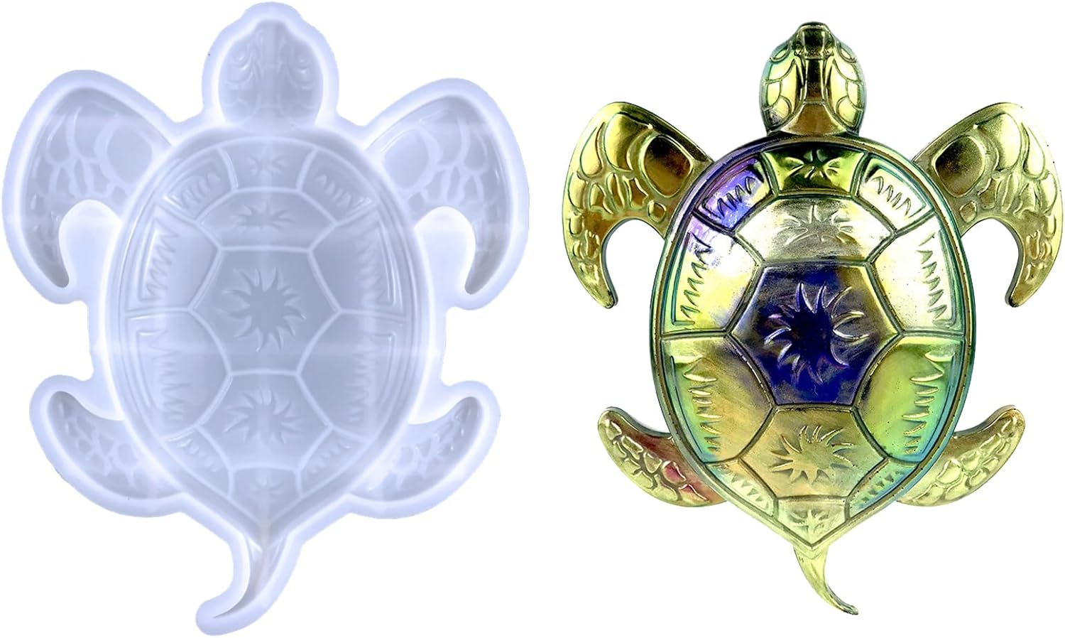 3D Sea Turtle Silicone Mold Animal Resin Mold Large Animal Statue Making Epoxy Mould DIY Craft Casting Mold for Gift Home Office Wall Hanging Decor
