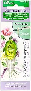 Clover 8611 Needle Threader for Embroidery Needles-Apple Green