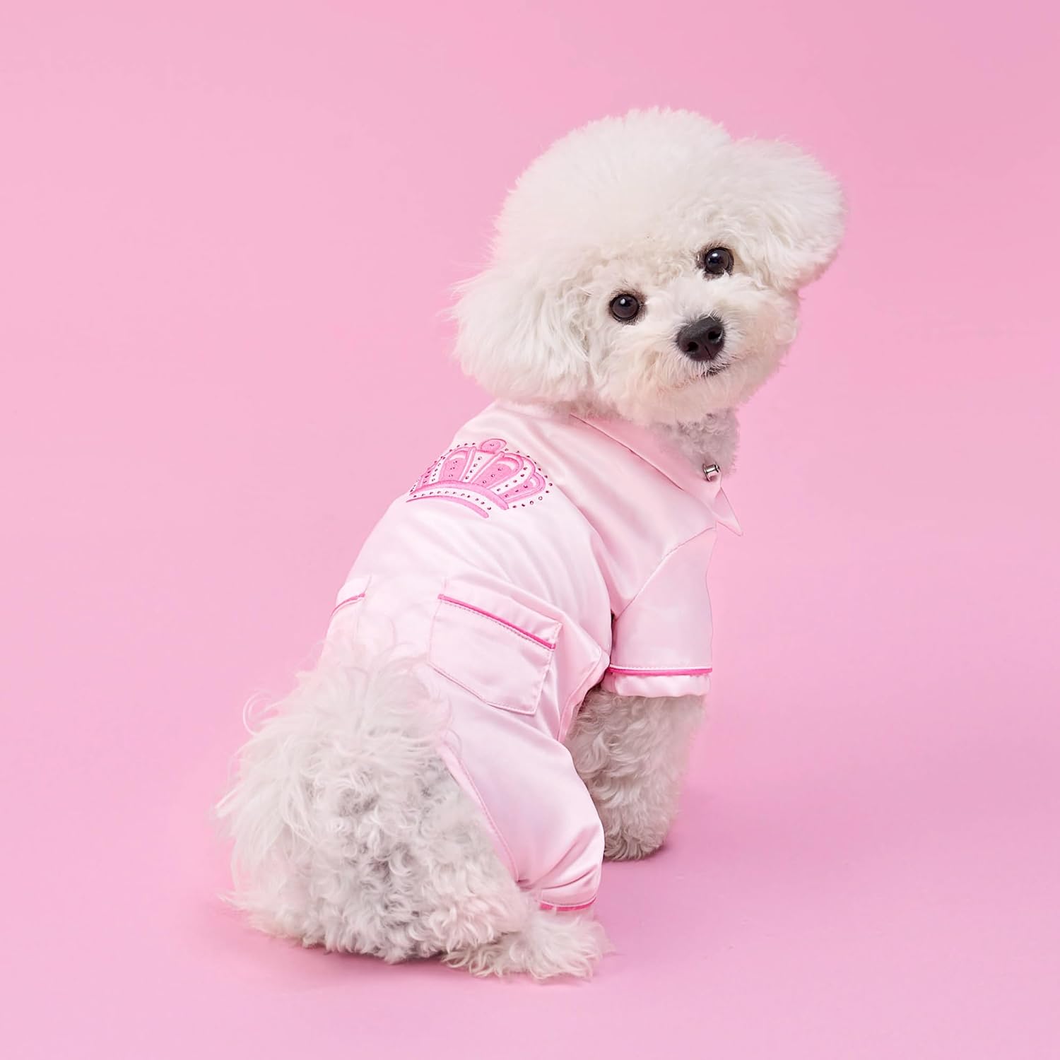 Juicy Couture Silky Satin Pajamas for Dogs and Cats - Pink - Extra Small/Small Pet PJs