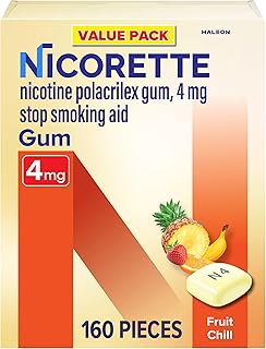 Nicorette 4mg Nicotine Gum to Help Quit Smoking - Fruit Chill Flavored Stop Smoking Aid, 160 Count