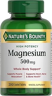 Nature's Bounty Magnesium, Bone and Muscle Health, Whole Body Support, Tablets, 500 Mg, 200 Ct