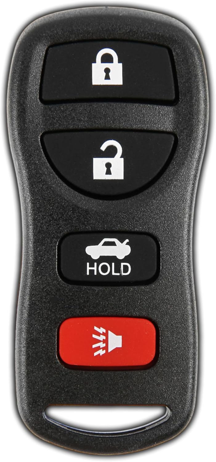 KeylessOption Key Fob for 2002 2003 2004 2005 2006 2007 2008 2009 2010 2011 2012 2013 2014 2015 2016 2017 Nissan Altima Maxima Sentra Infiniti Remote, 4-Button KBRASTU15, Programming Guide Included