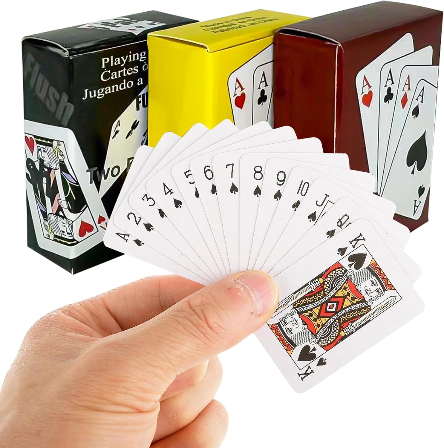 Ethlomoer 3-pack Small Playing Card Deck of Standard Poker Cards - Perfect for Traveling Games and Parties - Miniature Novelty Gift for Card Players in UK