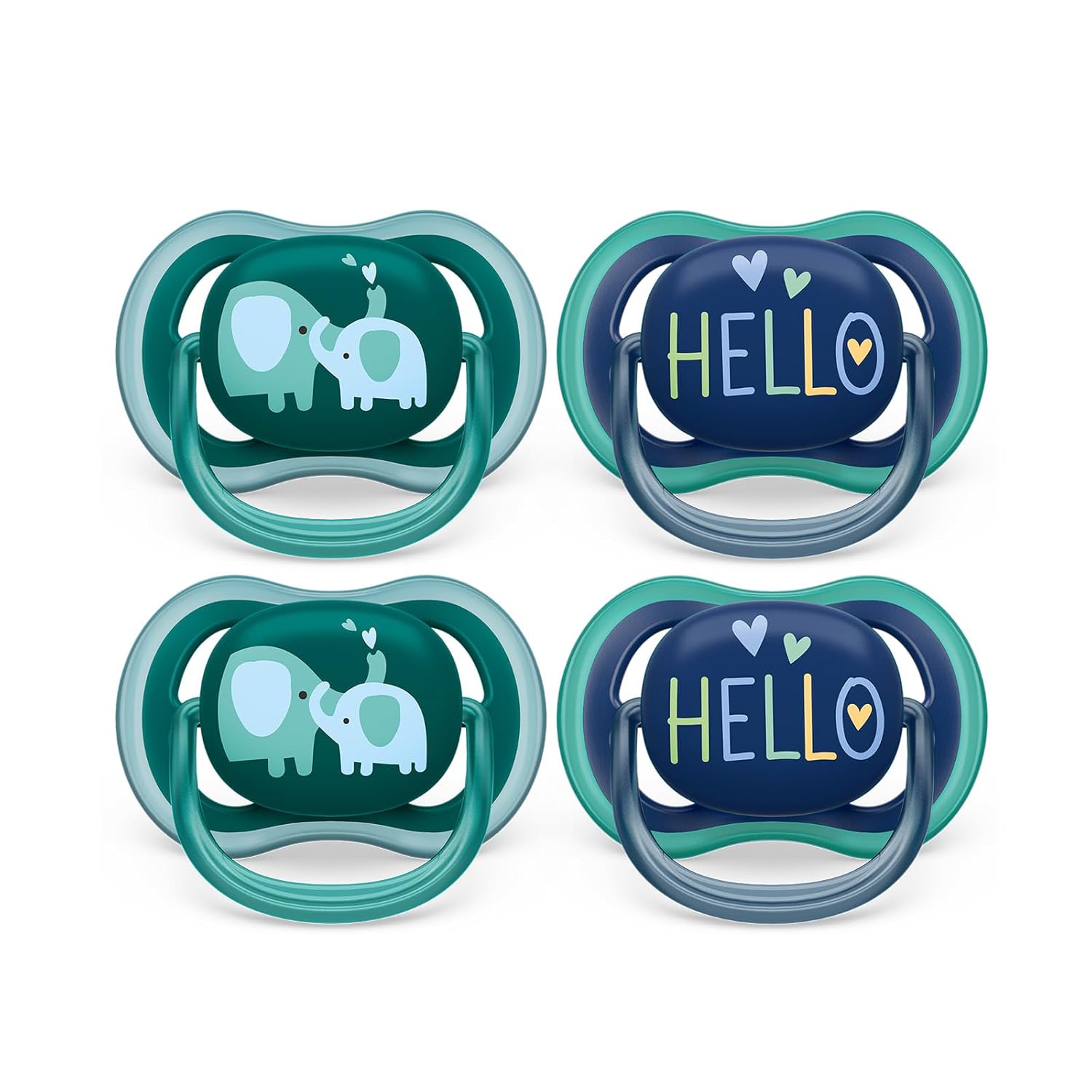 Philips Avent Ultra Air Pacifier - 4 x Light, Breathable Baby Pacifiers for Babies Aged 18 Months Plus, BPA Free with Sterilizer Carry Case, SCF349/20