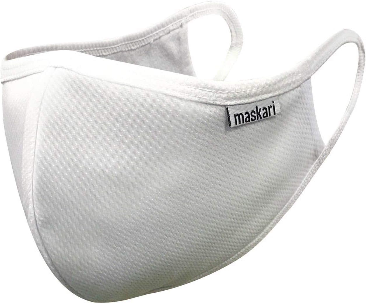 Maskari Reusable 3 Layer Face Mask | HeiQ Viroblock | Breathable & Sporty | Sizes for Men, Women, Teens & Kids | With & Without Adjustable Ear Loops