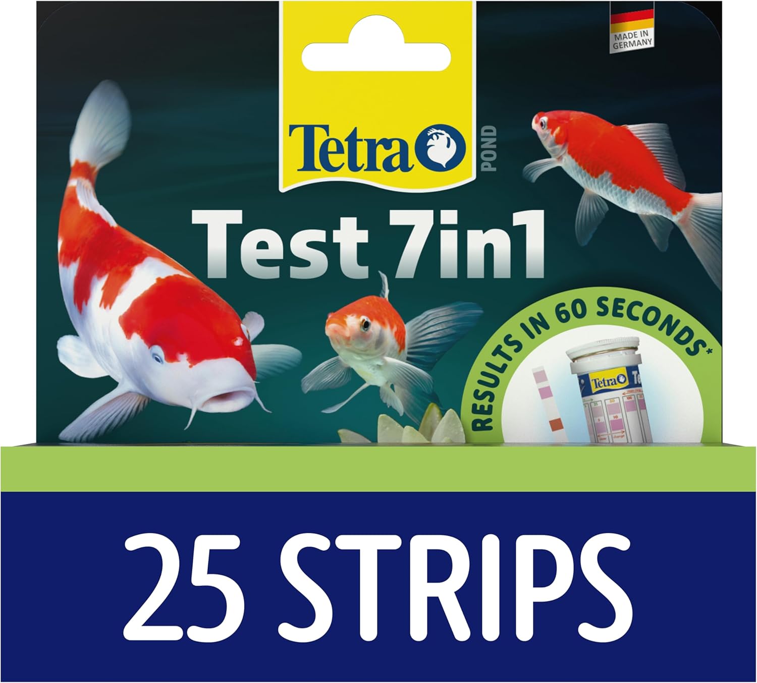 Tetra 7in1 Pond Water Testing Kit 25 strips - Measures pH, KH, Nitrite and Chlorine - Maintain Excellent Water Quality