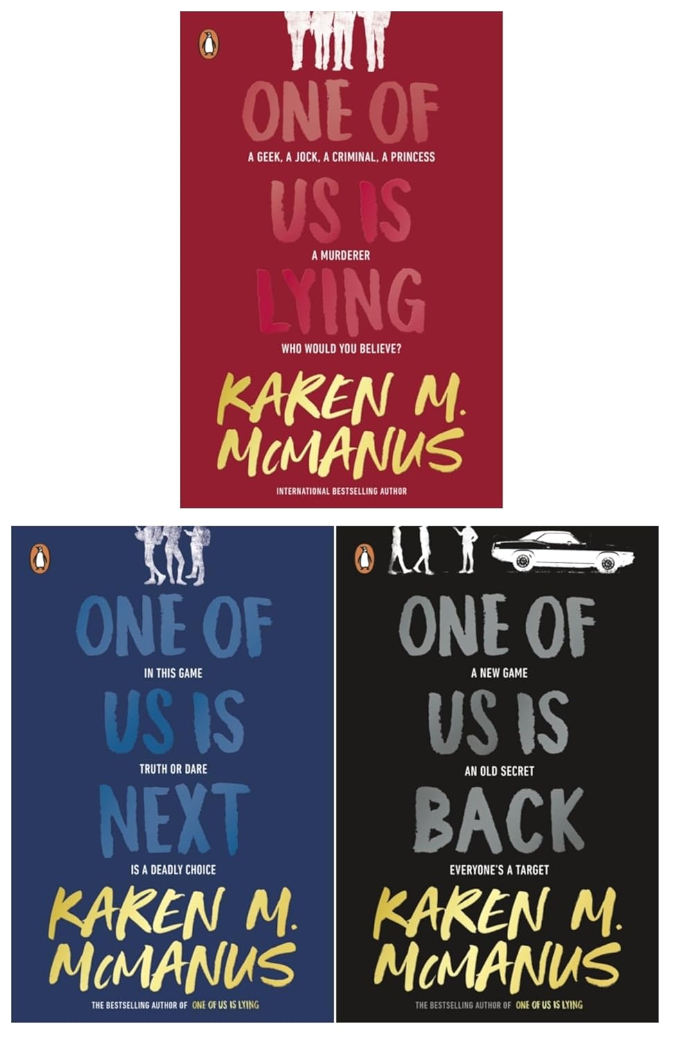 Karen M McManus Collection 3 Books Set (One of Us is Lying, One of Us is Next, One of Us is Back)
