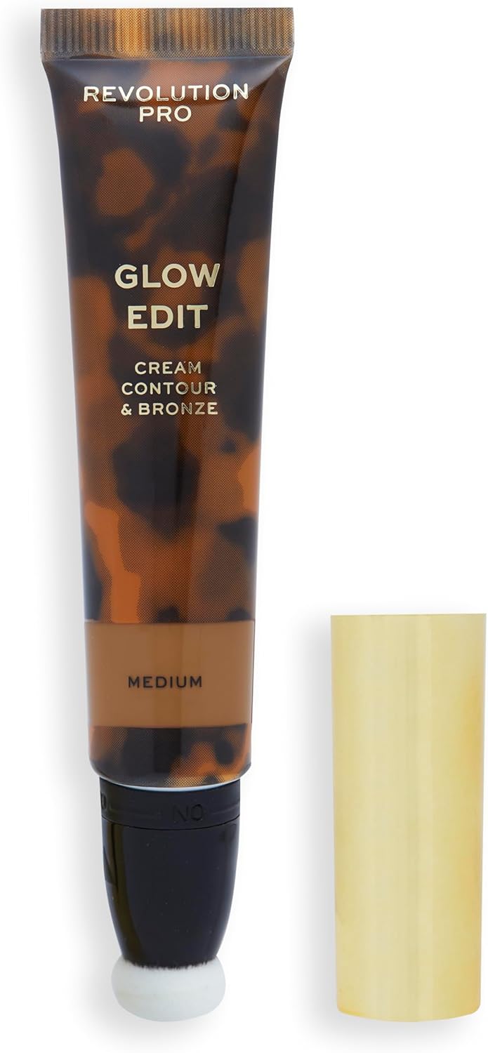 Revolution Pro, Glow Edit, Cream Contour & Bronze, Face Contour Wand, Sculpts & Defines Face, Lightweight Creamy Formula, Matte Finish, Medium, 15ml