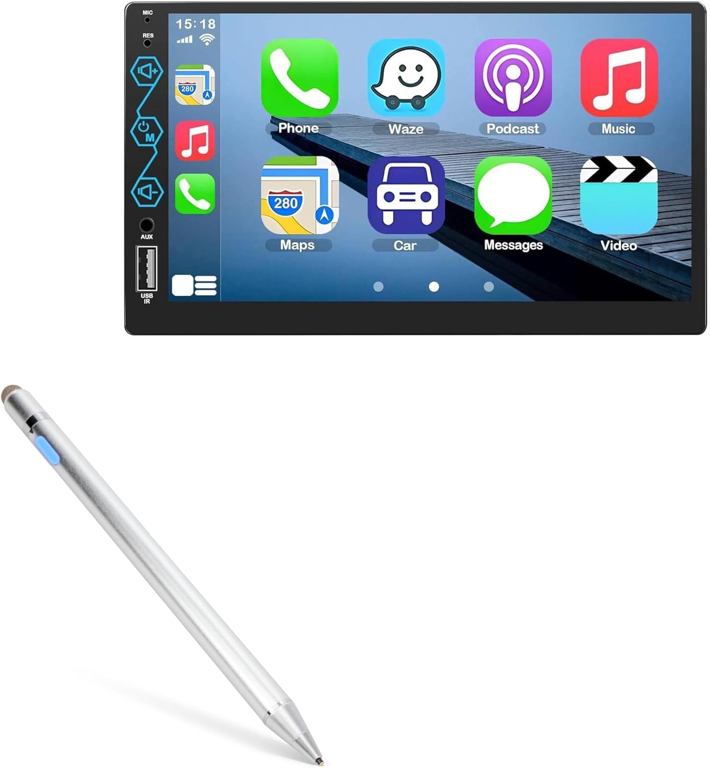 BoxWave Stylus Pen Compatible with Paslda CZ08 - AccuPoint Active Stylus, Electronic Stylus with Ultra Fine Tip - Metallic Silver