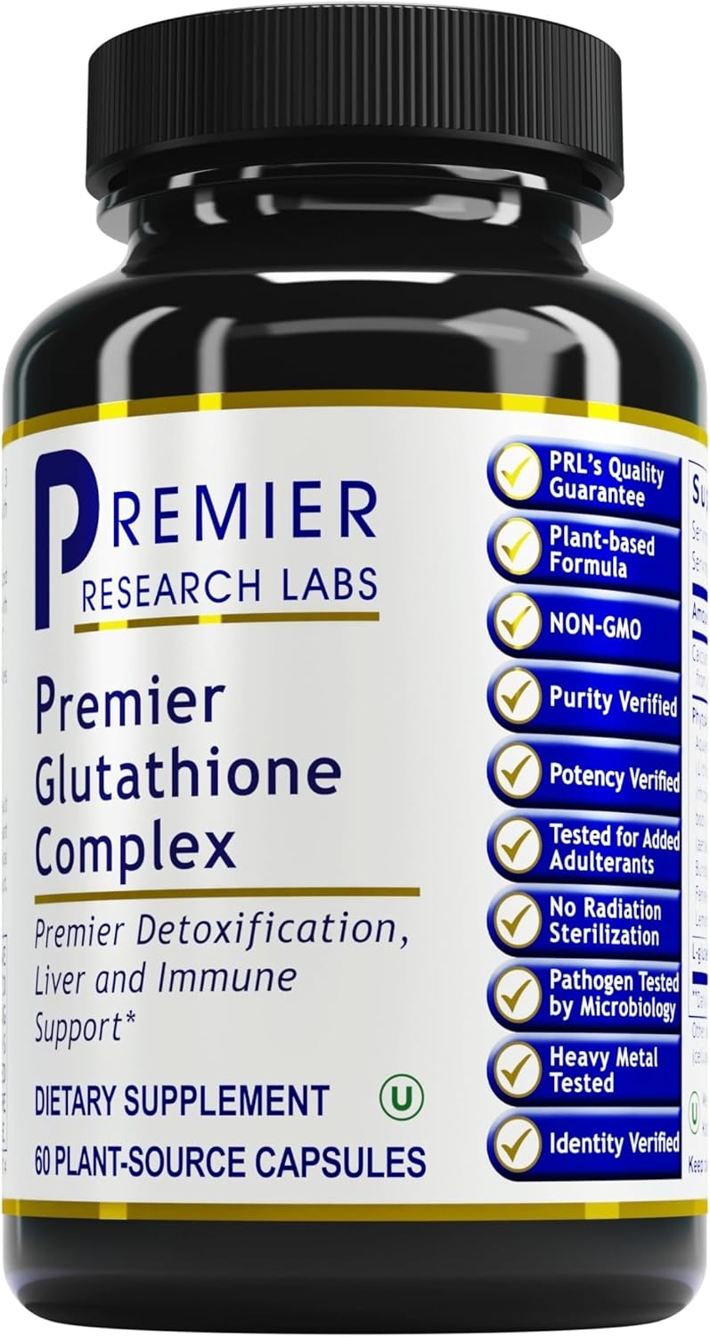 Premier Research Labs Glutathione Complex - Liver & Immune Health Support Supplement* - Glutathione Pill for Daily Immune Support & Natural Liver Cleanse* - 60 Vegetarian Capsules