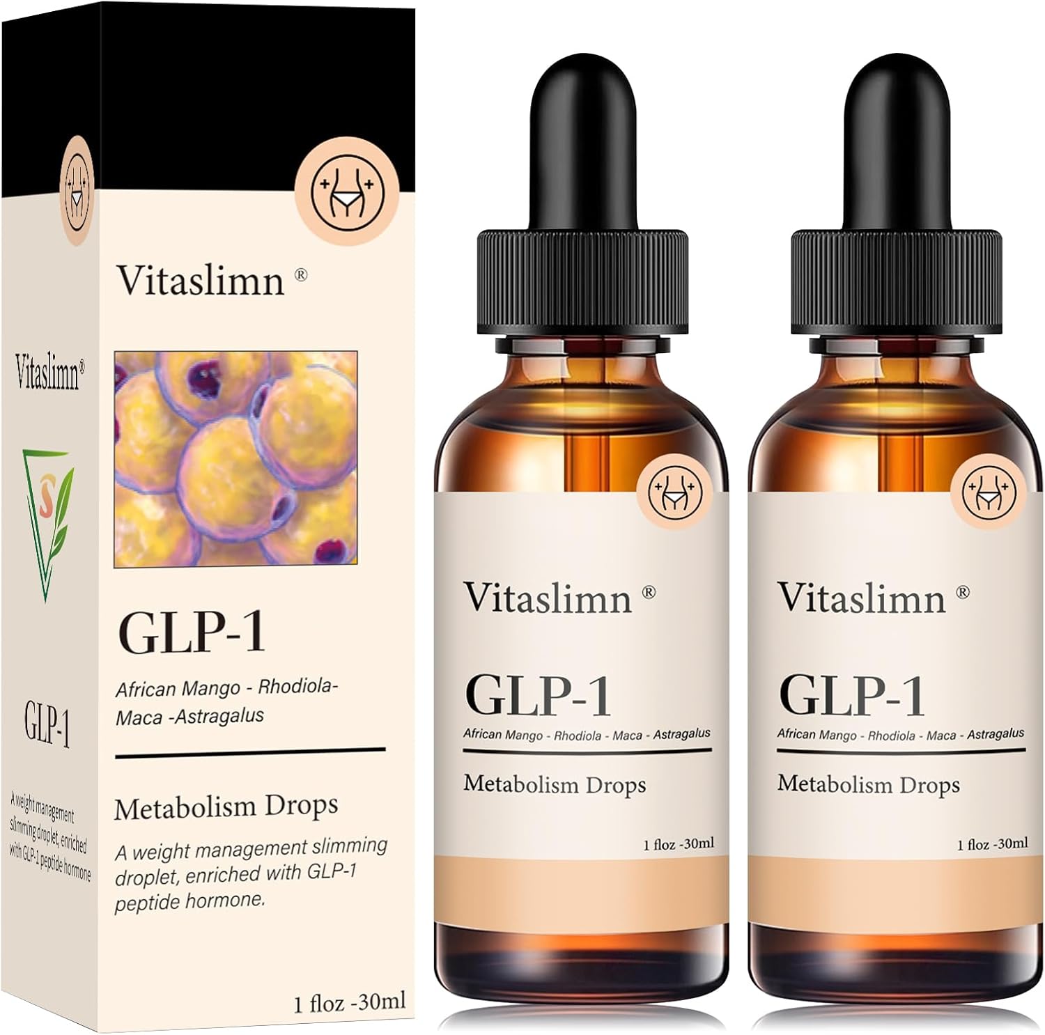 GLP-1 Supplement Drops for Women and Men, Fast and Easy to Use 60ml