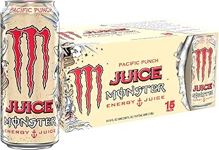 Monster Energy Juice Monster Pacific Punch, Energy + Juice, Energy Drink, 16 Ounce (Pack of 15)