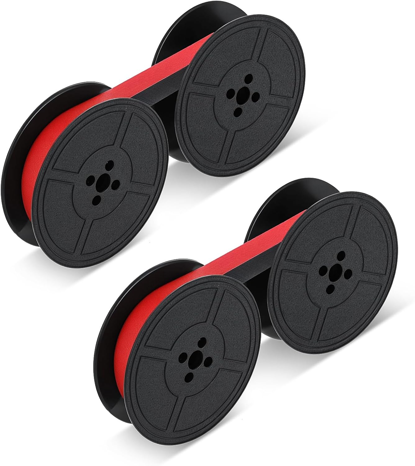 2 Pairs Universal Typewriter Ribbon, 1/2 Inch Wide Black and Red Ink Ribbon Twin Spool Vintage Typewriter Ink Ribbon Twin Spool Replacement Red and Black Twin Spool Replacement Pack for Typewriter