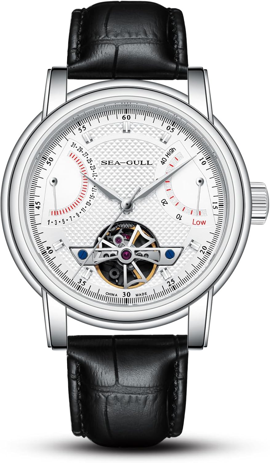 SEA-GULL 2021 Seagull Men's Watch Hollow Automatic Mechanical Watch Calendar Potential Multifunction Flywheel Business Watches