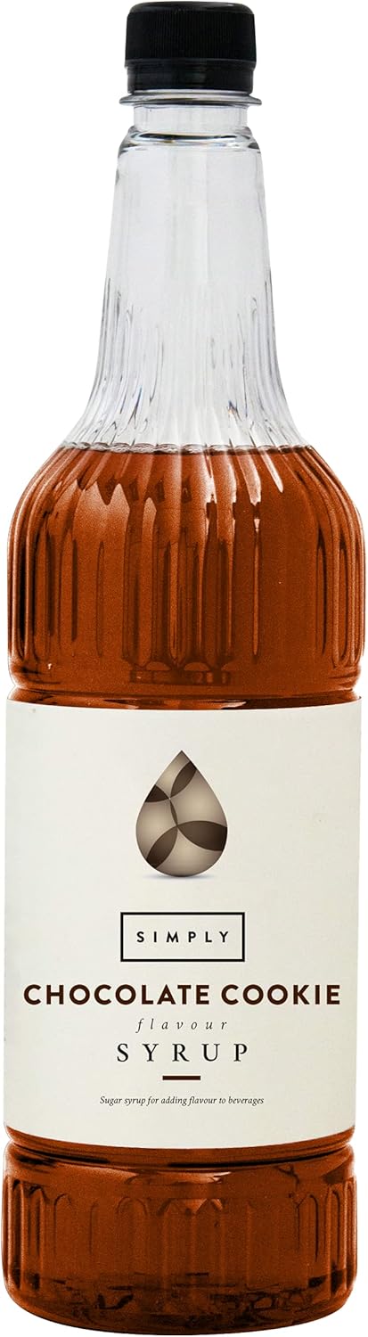 Simply Chocolate Cookie Syrup, Vegan & Nut Free Flavoured Syrup for Coffee, Cocktails & Baking (1 Litre)