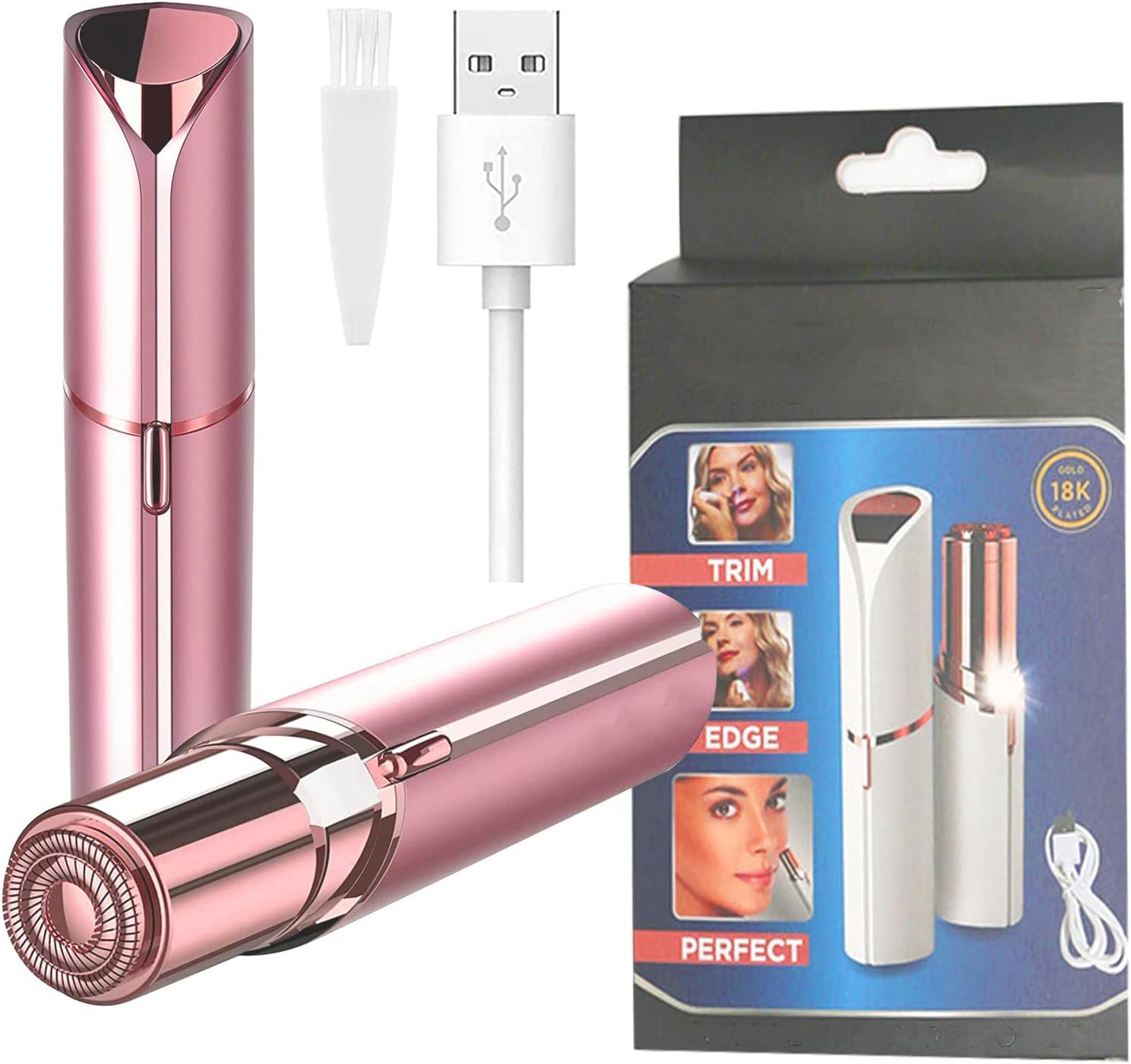 HIVETZ Facial Hair Remover for Women,Lady Shavers Women,Facial Epilator ,Upper Lip Remover,Rechargeable Women Face,Ladies Remover,Ladies Face Shaver,Hair Removal Device, 1.0 count