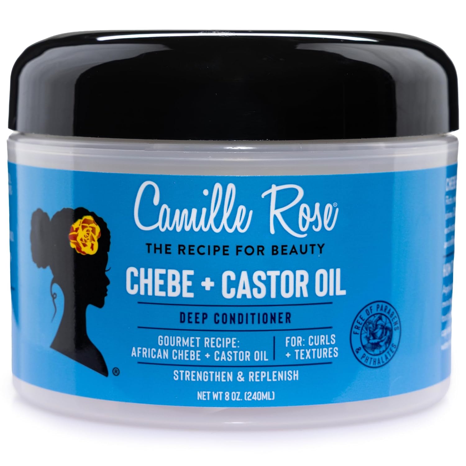Camille Rose Black Castor Oil & Chebe Deep Conditioner, 8 Oz