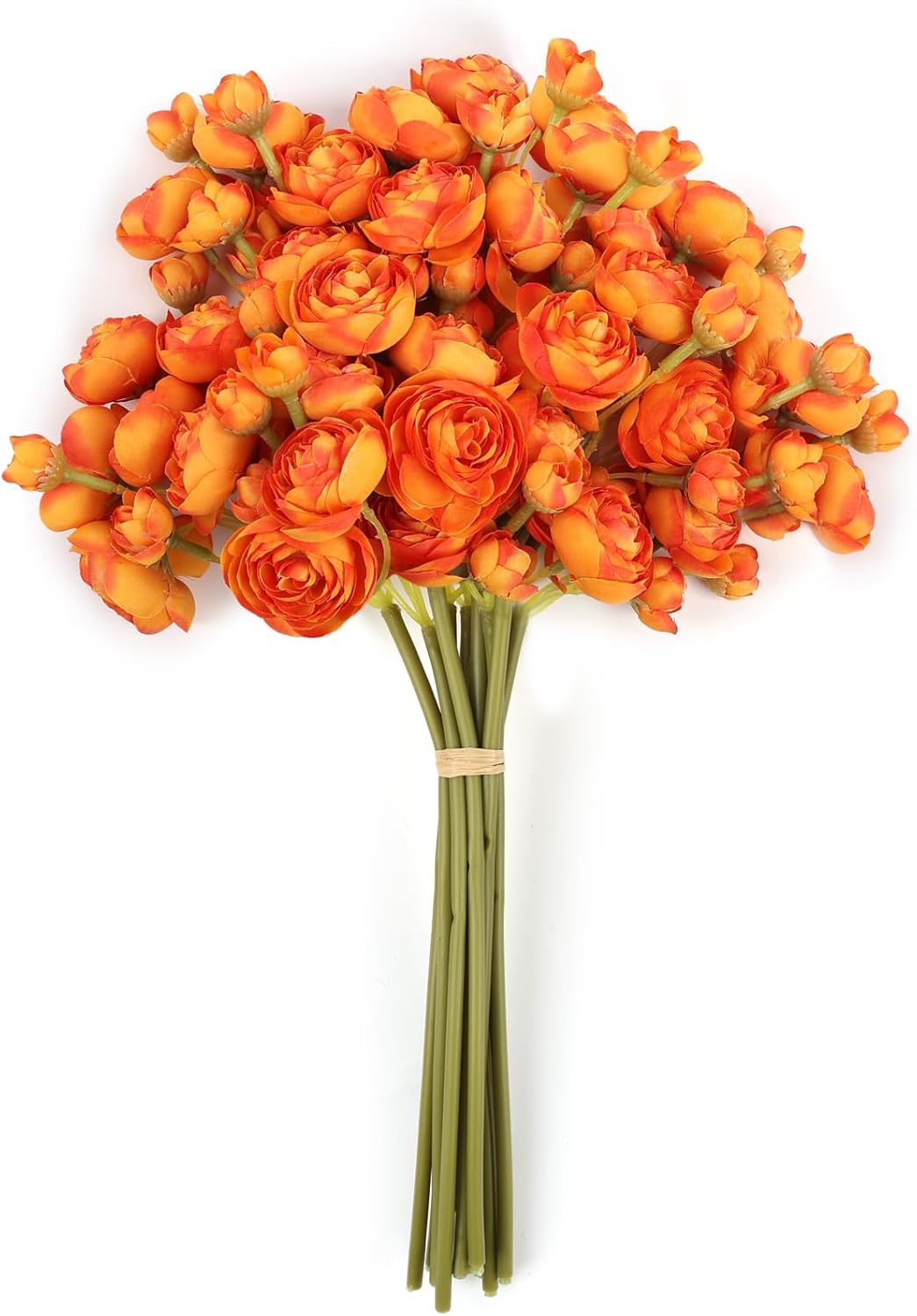 DEEMEI Ranunculus Artificial Flowers Peonies Faux Flowers Fall Flowers Fake Mini Ranunculus Flowers for DIY Bridal Wedding Bouquets Centerpieces Baby Shower Party Home Decorations (Burnt Orange)