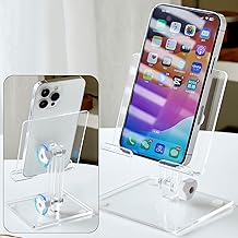 Adjustable Angle Height Phone Stand for Desk, Fully Foldable/Portable Phone Holder, Compatible for iPhone 14/13/12/Smartphones