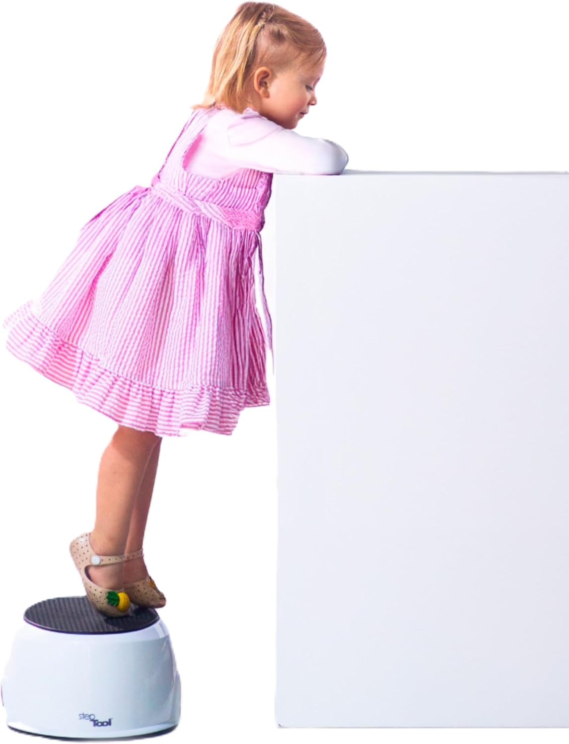 Joovy StepTool Toddler Step Stool with No-Slide Grips on Top and Bottom and Sturdy, Stackable Design, Holds Up to 300 lb. - BPA, PVC & Phthalate Free